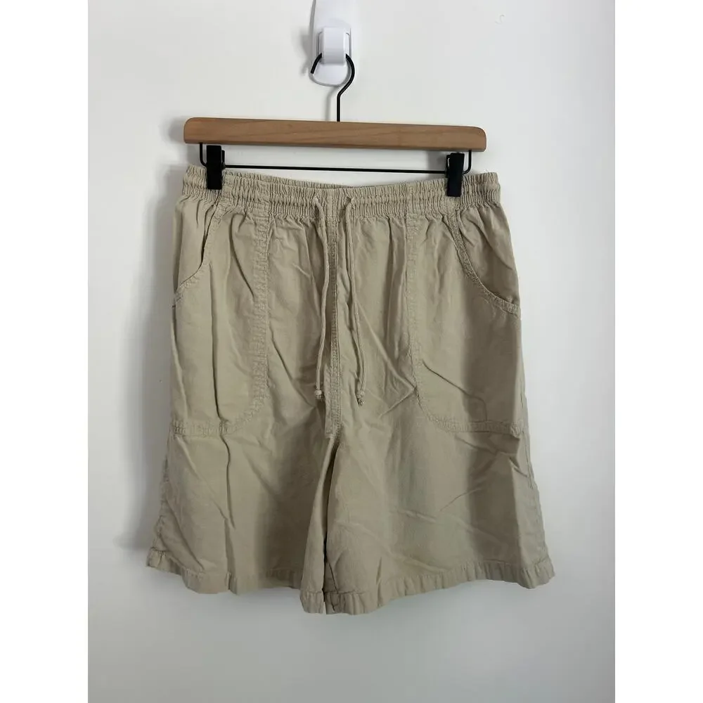 Salem Straights Khaki Drawstring Shorts • Women’s Medium • Casual Comfort Fit - Picture 2 of 7